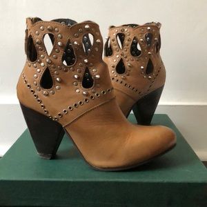 Tan Leather Booties NWOT